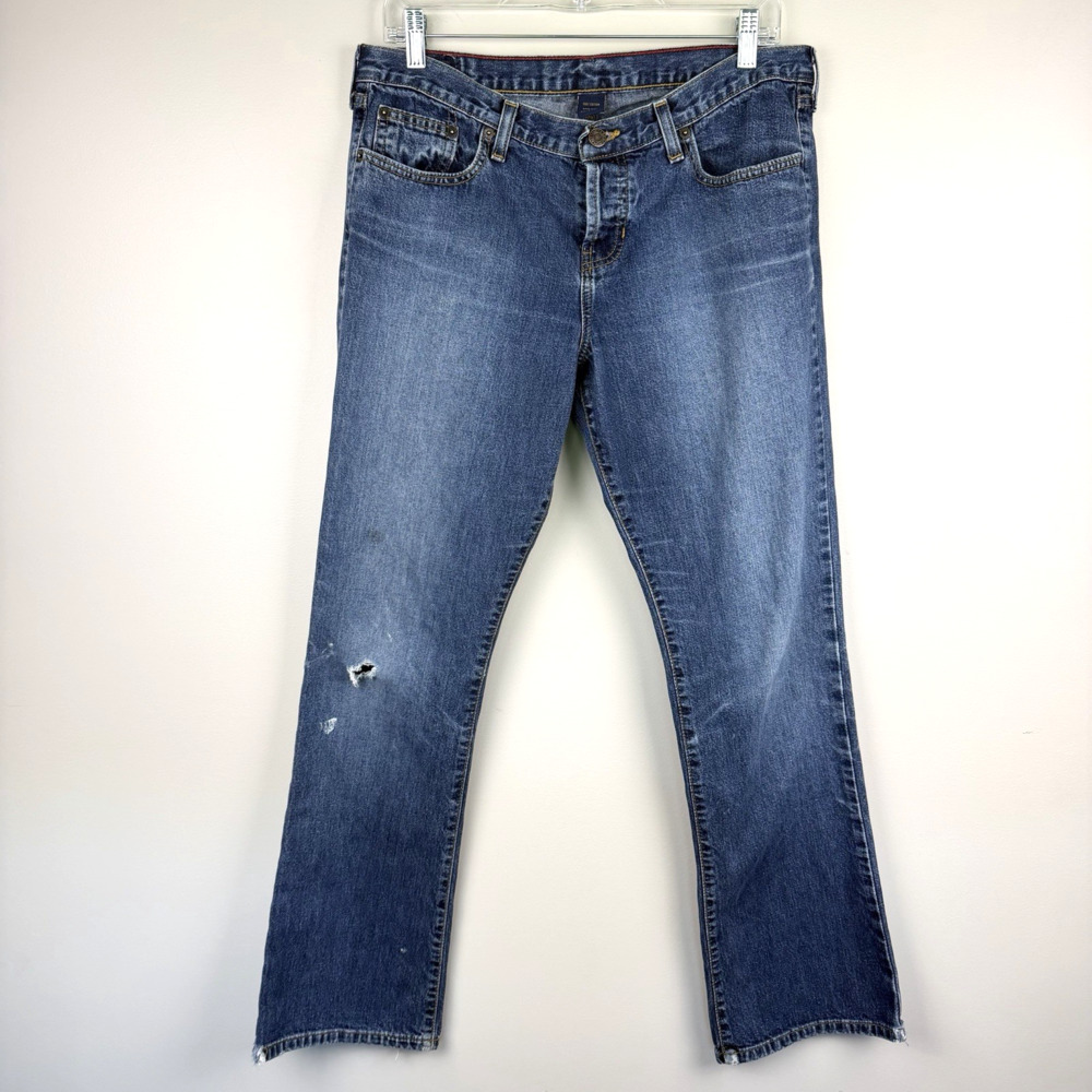 Vtg Abercrombie & Fitch 1892 Jeans Women 8R Bootcut Button Fly Distressed USA